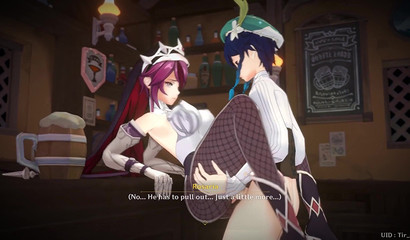 Rosaria girl has sex with a guy Venti in the porn cartoon Genshin Impact