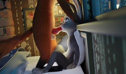 Nick Wilde fucks a cute bunny Judy Hops deep in the mouth in a sex cartoon