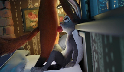 Nick Wilde fucks a cute bunny Judy Hops deep in the mouth in a sex cartoon