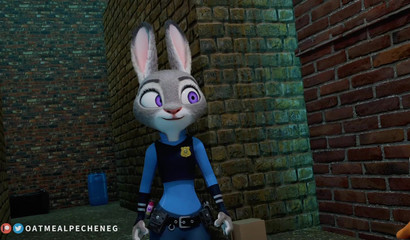 Evil bunny Judy Hops fucked a sex offender with a bottle