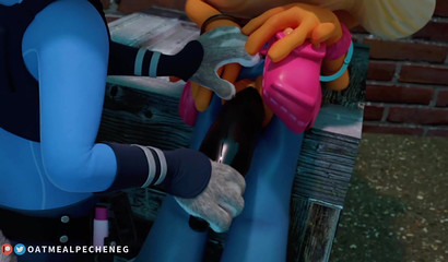 Evil bunny Judy Hops fucked a sex offender with a bottle