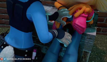 Evil bunny Judy Hops fucked a sex offender with a bottle