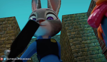 Evil bunny Judy Hops fucked a sex offender with a bottle