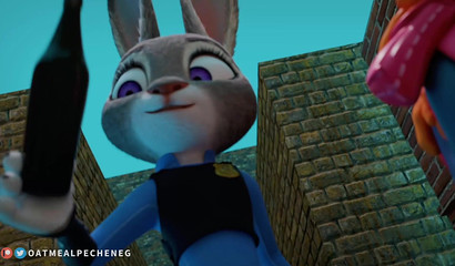 Evil bunny Judy Hops fucked a sex offender with a bottle