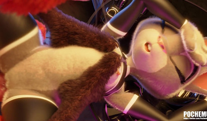 Nick Wilde caresses the nipples of Judy Hops bunny during sex in a porn cartoon