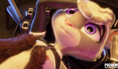 Nick Wilde caresses the nipples of Judy Hops bunny during sex in a porn cartoon