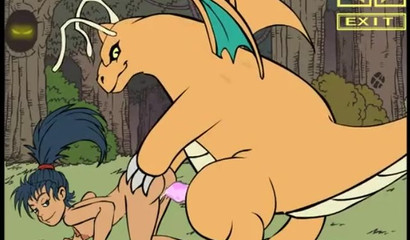 Huge Charizard cums in girl's pussy, sex video from Pokemon game