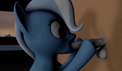 Blue unicorn Trixie loves to lick friends' dicks, My Little Pony porn cartoon