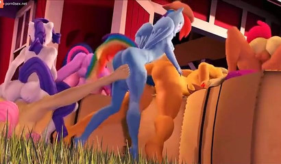 10 minutes of cartoon porn with futanari horses Fluttershy, Rainbow Dash and others