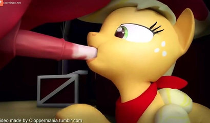 Young horses from the cartoon My Little Pony and their hot sex