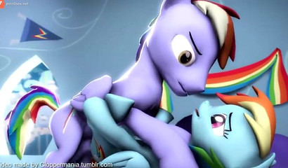 Young horses from the cartoon My Little Pony and their hot sex