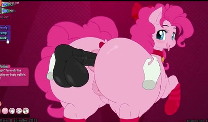 Horse Pinkie Pie gets fucked in the ass by a black dildo in the porn game My Little Pony