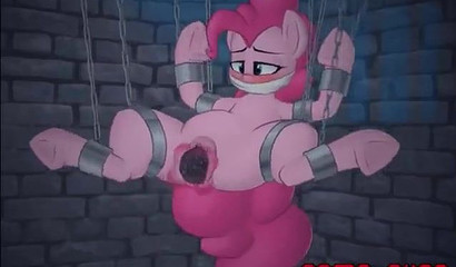 Shackled horse Pinkie Pie gets her pussy raped, cartoon BDSM porn