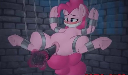 Shackled horse Pinkie Pie gets her pussy raped, cartoon BDSM porn