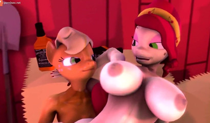 Applejack put her girlfriend on a futanari dick and brought her to orgasm