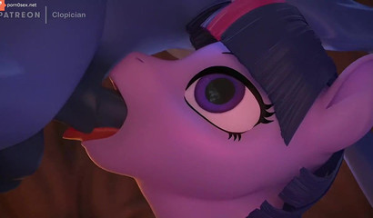 Horse Twilight Sparkle learns to make a blowjob, porn cartoon My Little Pony