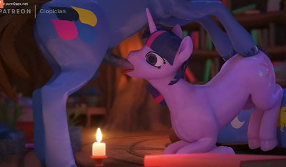 Horse Twilight Sparkle learns to make a blowjob, porn cartoon My Little Pony