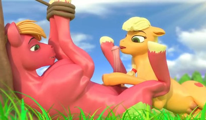 My Little Pony and her deep blowjob for a friend in nature, 3D porn