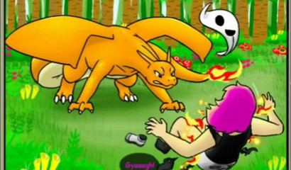 Huge Pokemon Chirizard caught and ate a sexy girl