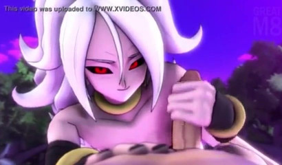 Android 21 jerks off your dick and wants you to cum, 3d porn from the first person