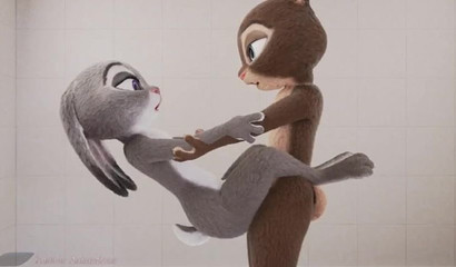 judy and her rabbit friend (MUTE THE SOUND SERIOUSLY)