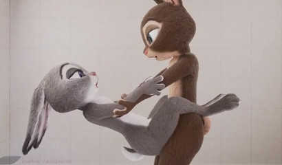 judy and her rabbit friend (MUTE THE SOUND SERIOUSLY)