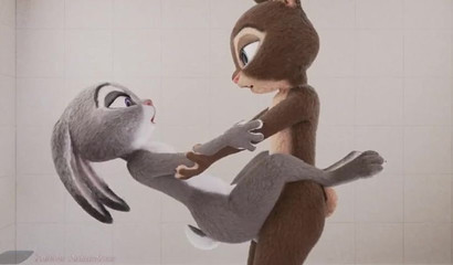 judy and her rabbit friend (MUTE THE SOUND SERIOUSLY)