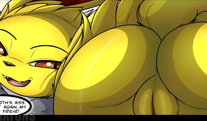 Funny XXX comic with fluffy Pokemon