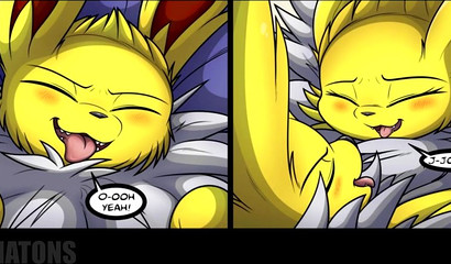 Funny XXX comic with fluffy Pokemon