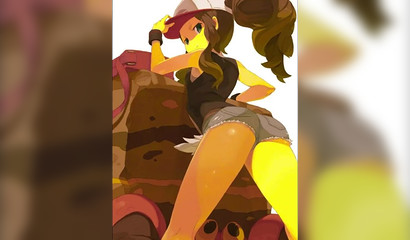 Saftige Kunstsammlung mit nackten sexy Heldinnen des Pokémon-Zeichentrickfilms