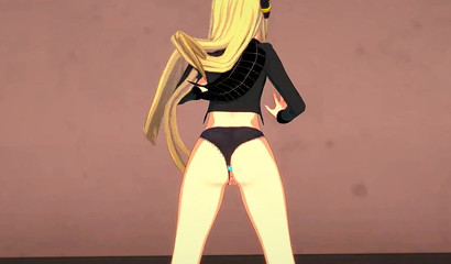 Hot blonde Cynthia from the cartoon Pokemon" had sex with an invisible woman"