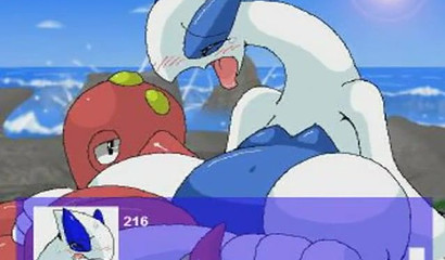 Big Pokemon Lugia fucks in all holes with other Pokemon