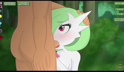 Sex in the forest with Pokemon Gardevoir in a porn flash game