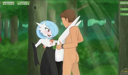 Sex in the forest with Pokemon Gardevoir in a porn flash game