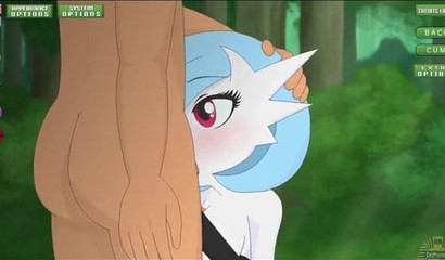 Sex in the forest with Pokemon Gardevoir in a porn flash game