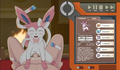 Sex in the pose of a rider with Sylveon in a porn flash game based on Pokemon"