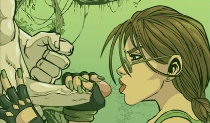 3D porn cartoon with Angelina Jolie as Lara Croft