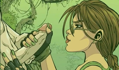 3D porn cartoon with Angelina Jolie as Lara Croft