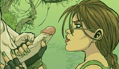 3D porn cartoon with Angelina Jolie as Lara Croft