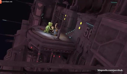 Green Monster rapes Lara Croft – Cartoon porn video