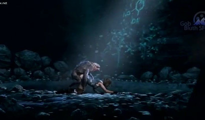 A terrible monster fucks Lara Croft hard in a 3d porn cartoon