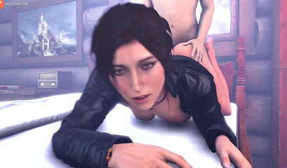 Fuck me deeper! Cartoon Lara Croft fucks with a thug