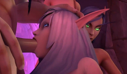 Animated orgy in the kingdom of the elves, 3D porn World of Warcraft