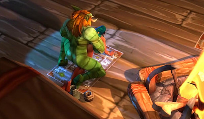 An old troll and an elven beauty in the porn cartoon World of Warcraft