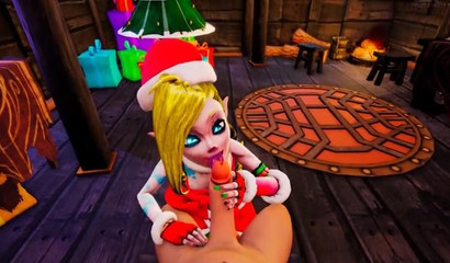 Cartoon Elf Girl Gives You a Blowjob for Christmas