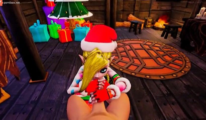 Cartoon Elf Girl Gives You a Blowjob for Christmas