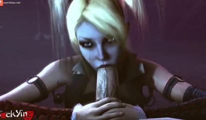 Cartoon Harley Quinn loves to suck big cocks and fuck
