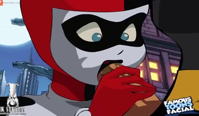 Batman with a big dick anally punishes Harley Quinn, porn cartoon