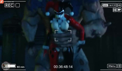 Huge monster pumps cum into petite Harley Quinn