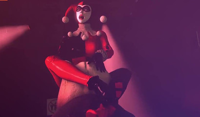 Harley Quinn enjoys sex with a huge monster in a bar, porn cartoon